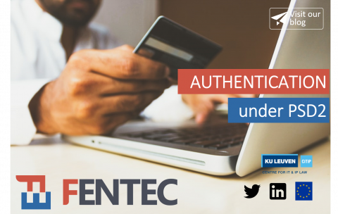 Authentication under PSD2: man with a credit card and a computer paying online